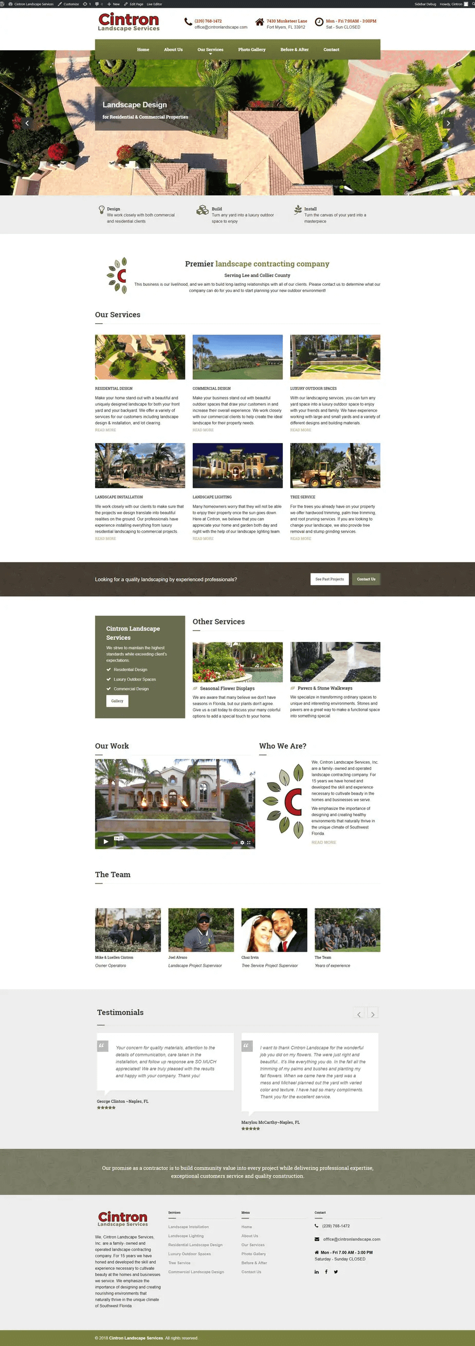 web design landscaping company-homepage